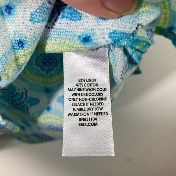 Womens Kim Rogers Petite Linen Cotton 3/4 Sleeve Button Blouse PXL - Picture 8 of 8